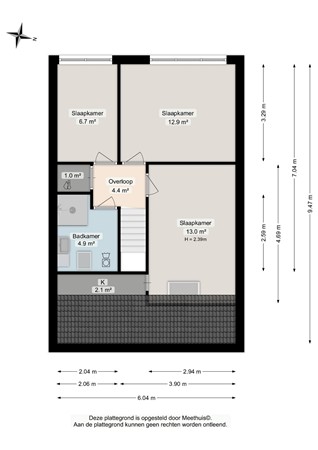 Floorplan - de Deel 6, 9356 CJ Tolbert